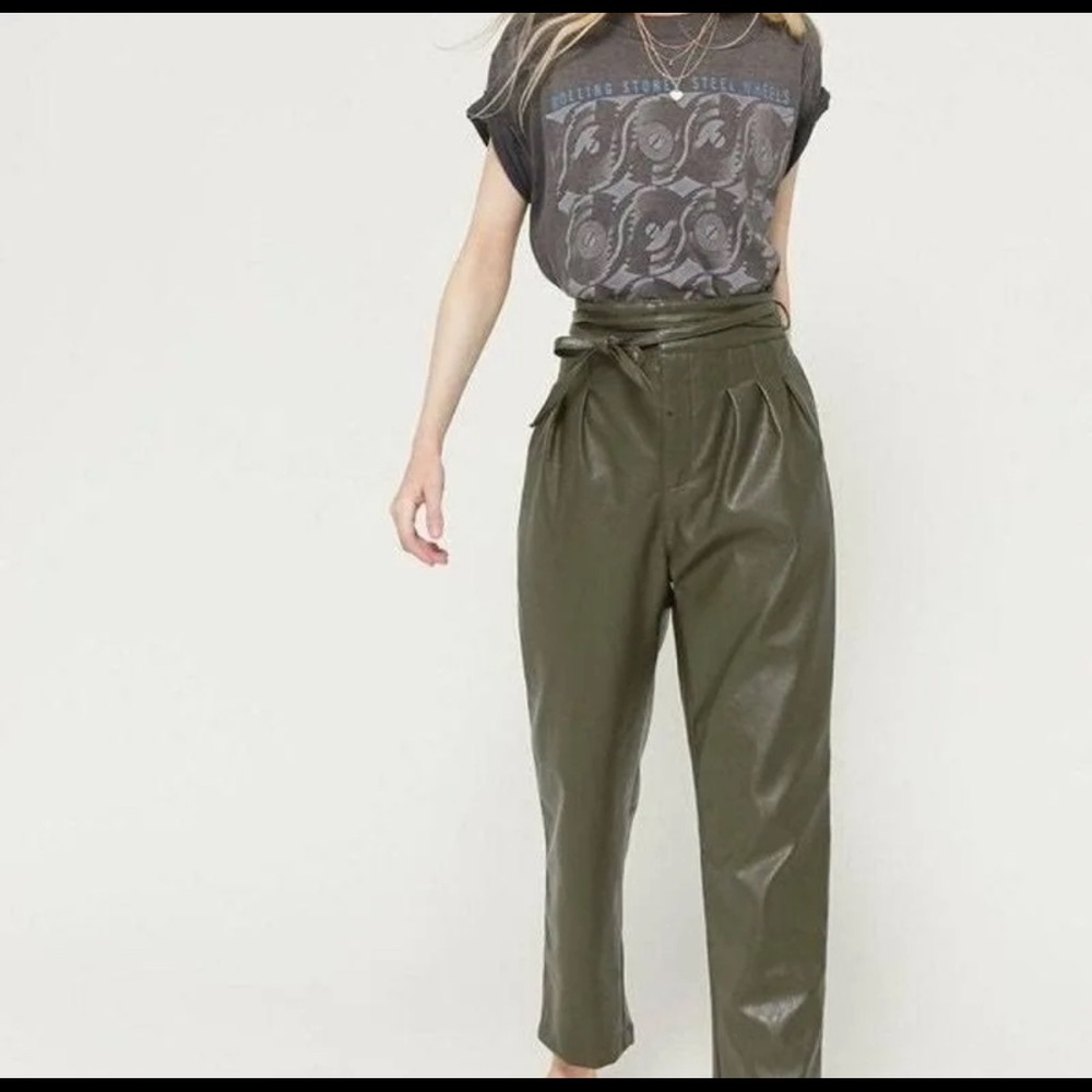 Urban Outfitters Maya Faux Leather Green Pants